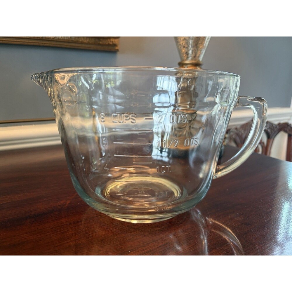 Anchor Hocking 2 Quart (8 Cups) Clear Batter Bowl With Pouring Lip & Handle